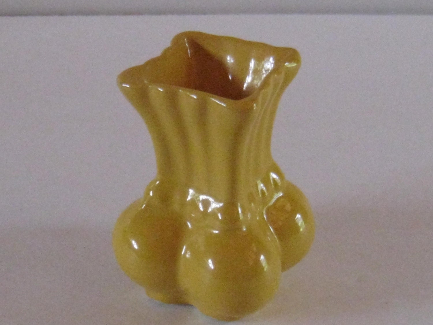 Bright Yellow Tiny Vase Vintage Haute Juice