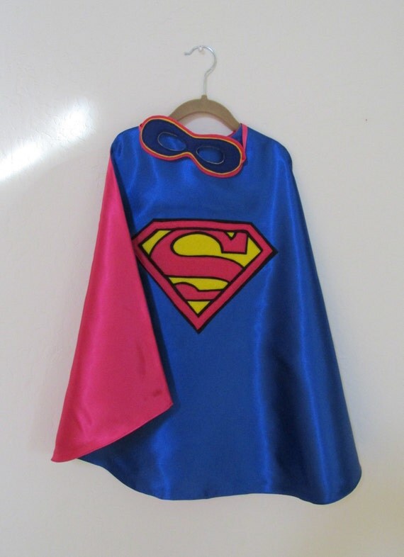 Supergirl Cape / Girls Pink & Blue Superman Cape / Super Hero Cape ...