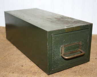 Vintage Metal Card File Box