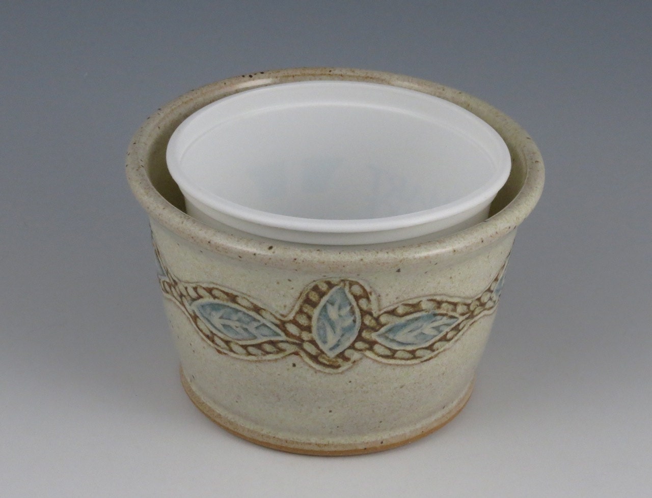 Margarine or butter tub holder 7.5 oz. size small by RStromPottery