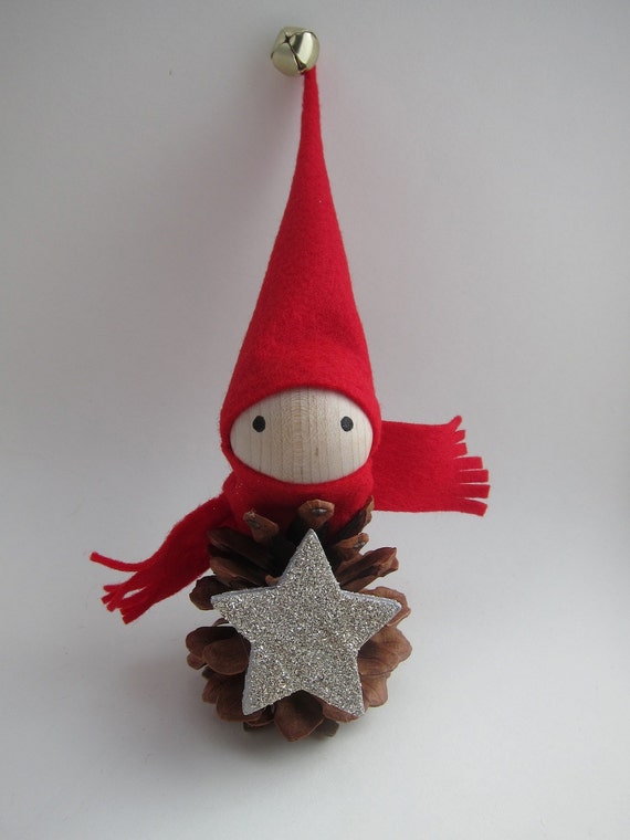 8 Pinecone Elf Tree Topper Christmas Ornament