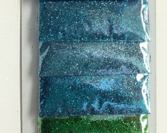 Superfine Craft Glitter - 6 Count Package in Shades of Blue and Green - Glitter, BEACH COLORS