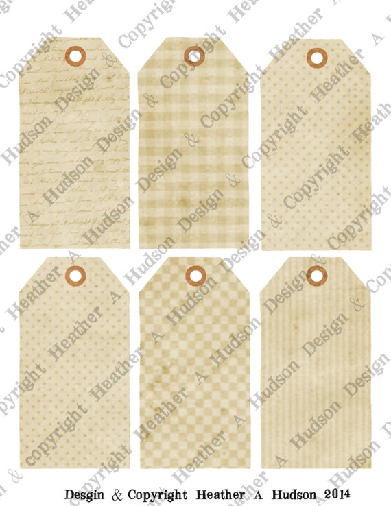 Cream shabby Chic Victorian Vintage Medium Tag Bases Digital Collage sheet Printable