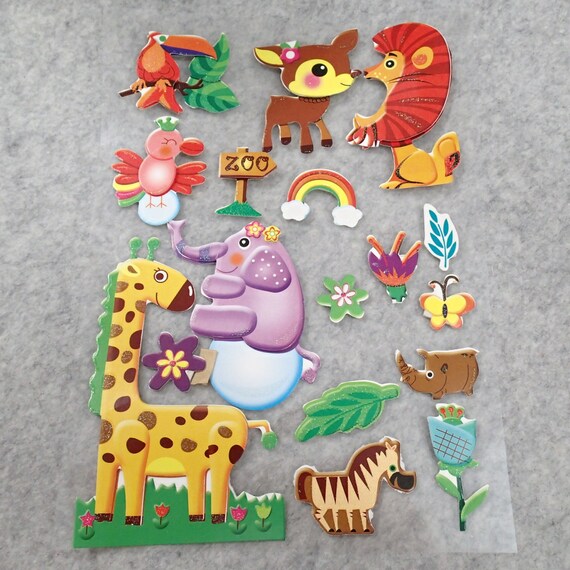 Items similar to Cute Little Zoo Pop Out Stickers on Etsy