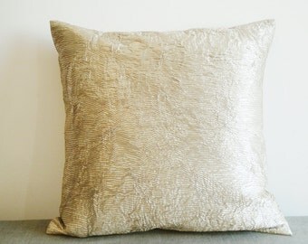 light gold warm silver pleated metallic pillow cover decorative pillow throw pillow - Gold Decorative Pillows light gold warm silver pleated metallic pillow cover decorative pillow throw pillow - Gold Decorative Pillows