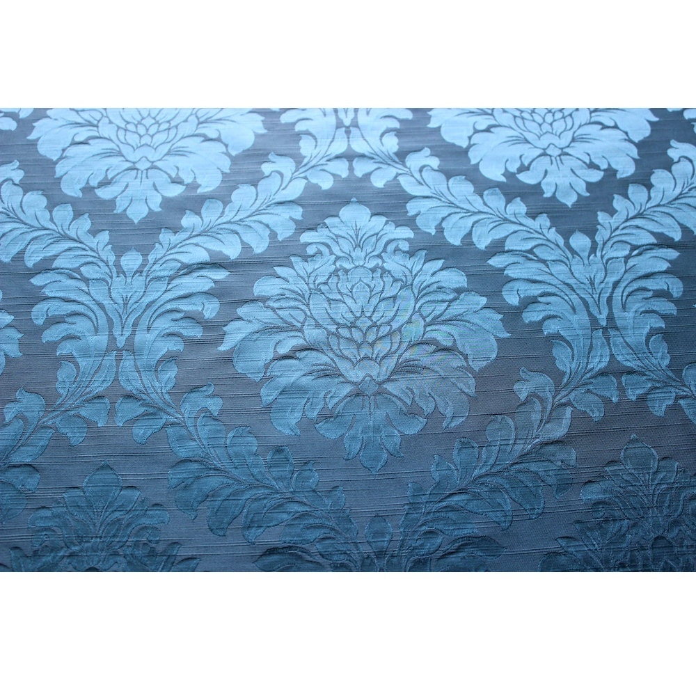 Electric Blue Damask Curtain Fabric Upholstery Fabric Curtain