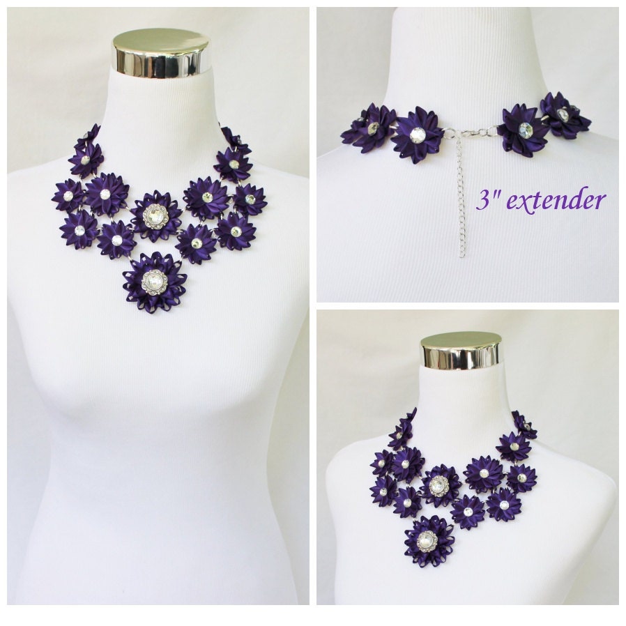 Formal Necklace Statement Bridal Necklace by PetalPerceptions