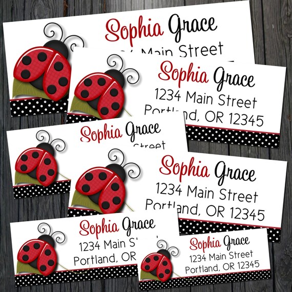 Ladybug Return Address Label - DIY - You Print Il_570xn