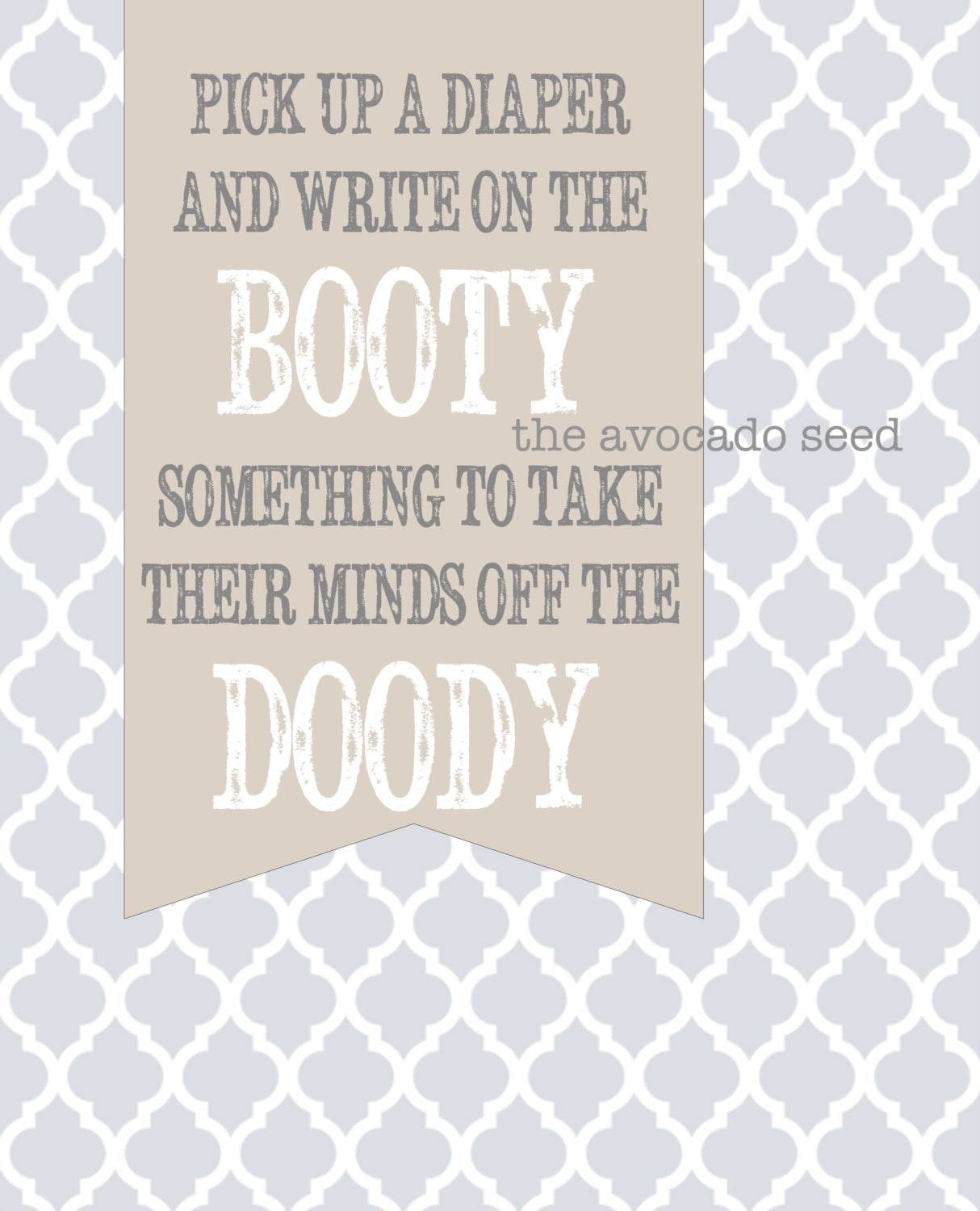 Modern Baby Shower Diaper Message