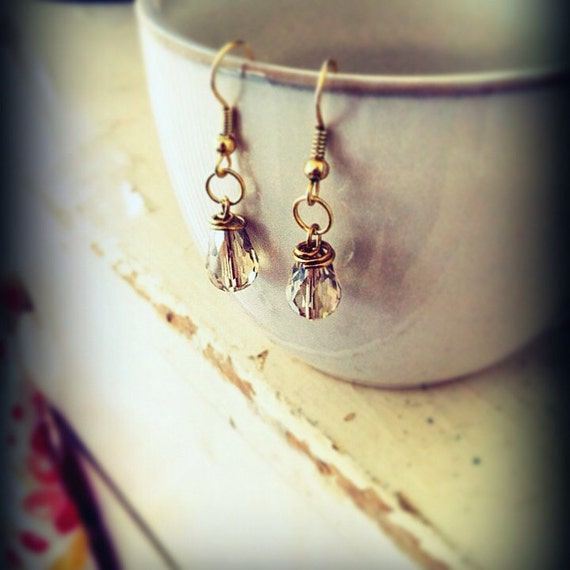 Items similar to Iced Ginger teardrop earrings summer shimmer on Etsy