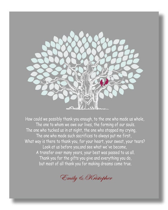 Wedding Gift for Parents from Bride and Groom Thank you gift