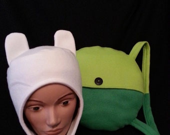 Finn Hat/Backpack Combo- Adventure Time Inspired Finn the Human Costume Cosplay Set