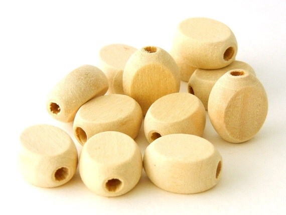 Flat Oval Unfinished Natural Wood Beads 17x14mm By Thebeadedbead