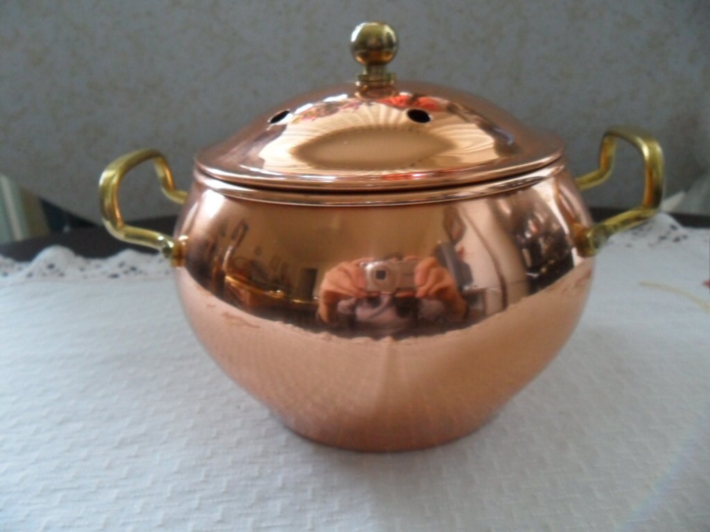 Vintage Copper and Brass Garlic Keeper