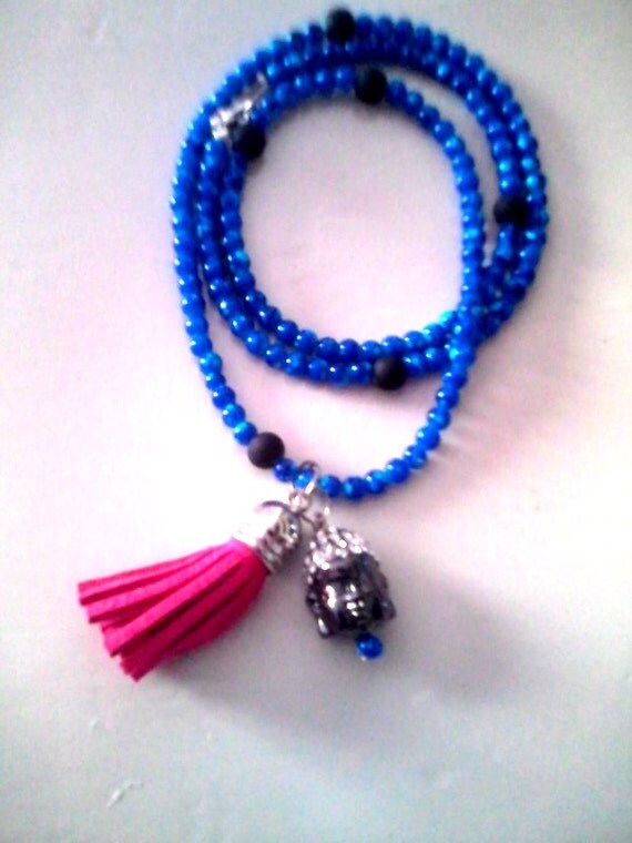 New Royal blue Buddha necklace by KaterinakiJewelry on Etsy