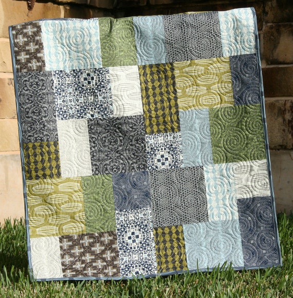 Unique Baby Boy Quilt Curious Nature Earth by SunnysideDesigns2