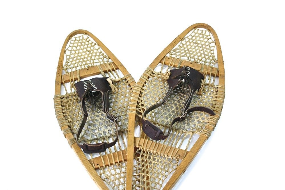 Vintage Snowshoes / Antique Snowshoes by HuntandFound on Etsy