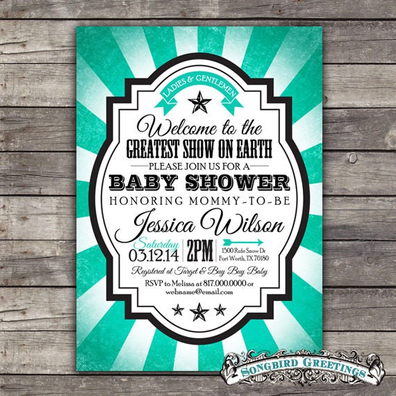 DIY Printable carnival themed baby shower invitation--customizable Il_570xn