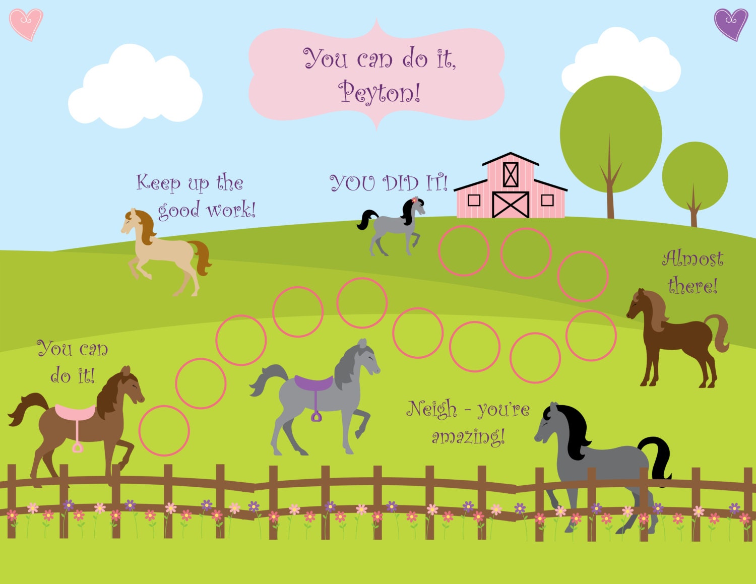 printable-personalized-kids-incentive-reward-chart-horses