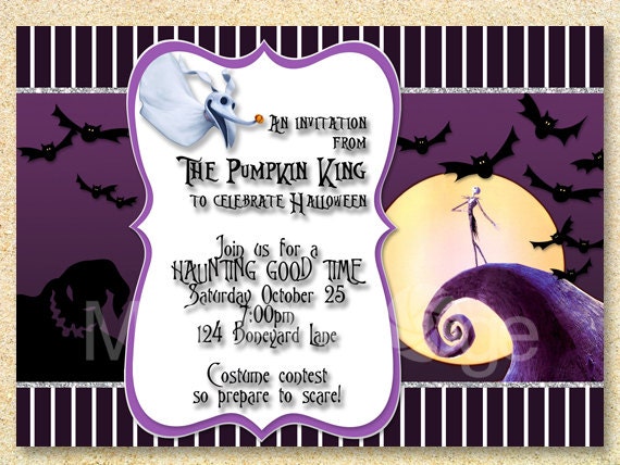 Jack Skellington Invitation Nightmare Before Christmas Nightmare Before Birthday Invitation Template