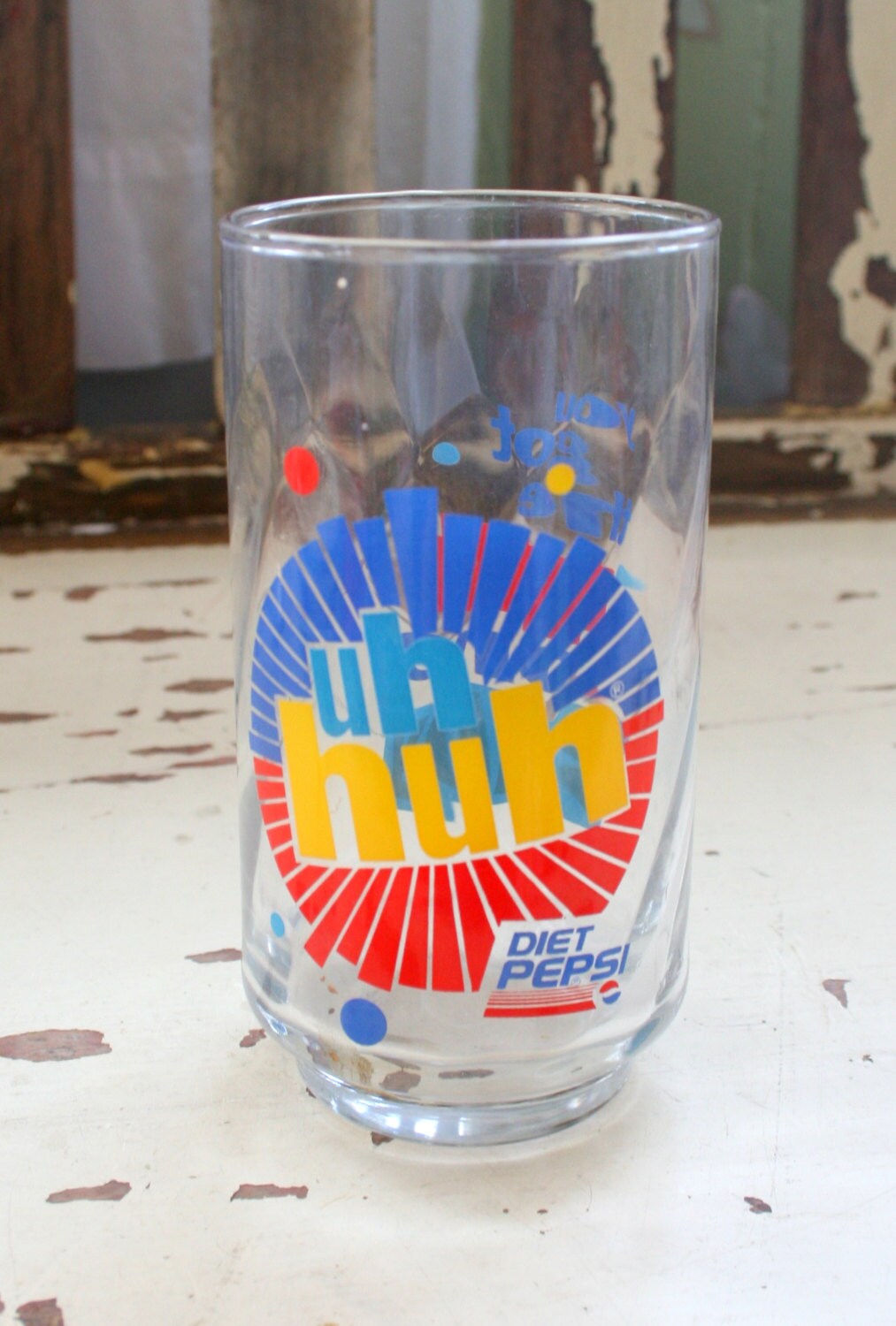 Vintage DIET PEPSI Glass.. vintage pepsi. soda pop. drinking glass