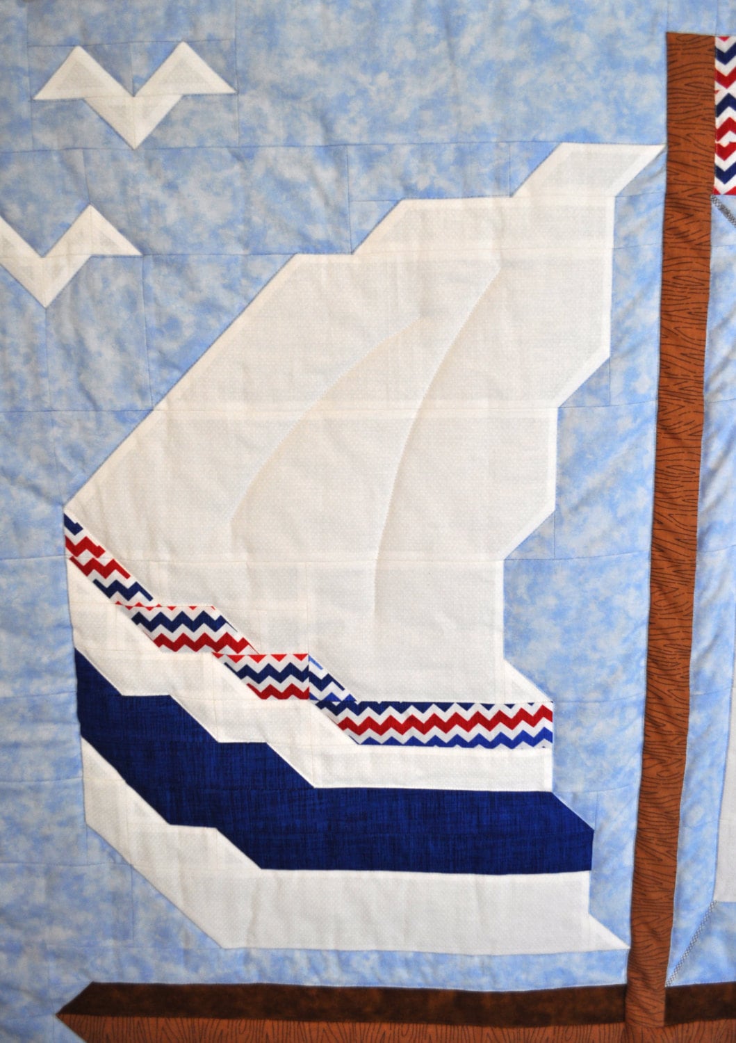 Baby Boy Sailboat quilt PATTERN with multiple sizes