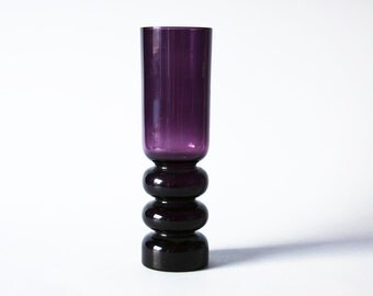 Mid Century Modern Purple German Glass Vase -60s 70s