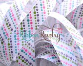 Easter basket glitter Revival dots on white 7/8" grosgrain ribbon Il_170x135