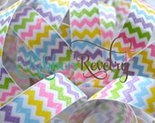 Glitter Easter pastel chevron on white 7/8" grosgrain ribbon Il_170x135