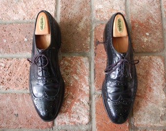 Vintage Mens Size 10 D Black Leather Johnston and Murphy Heritage Lace ...
