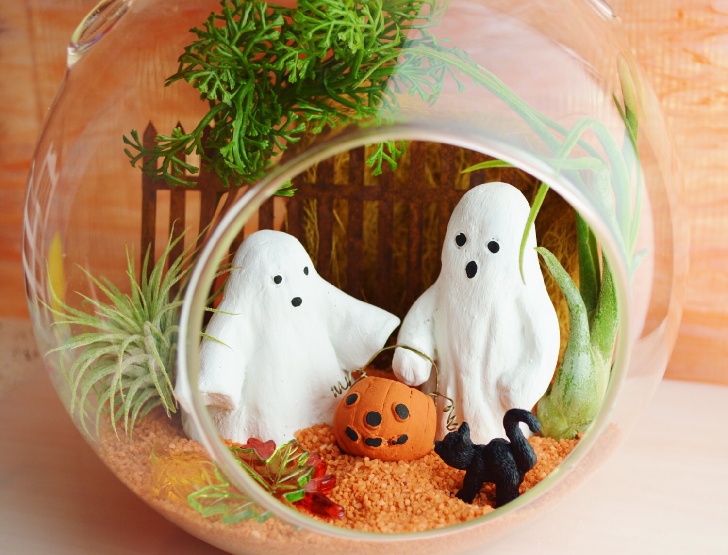 Halloween Ghosts Terrarium Glass Globe by BeachCottageBoutique
