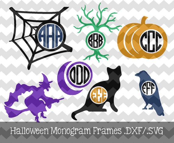 Download Items similar to Halloween Monogram Frames .DXF/.SVG Files ...