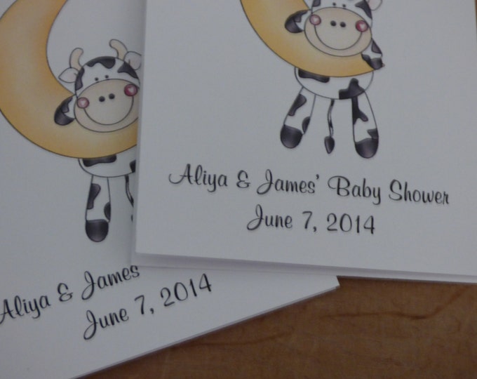 A Cow Jumped Over the Moon Riddle Baby Shower Flower Seeds Party Favors Cow on the Moon Nursery Rhyme SALE CIJ Christmas in July