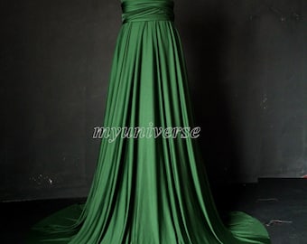 Deep Green Bridesmaid Dress Wedding Dress Infinity Dress Wrap Convertible Dress Formal Dress Emerald Green Plus Size Clothing Maternity Sexy