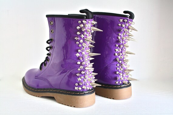 purple spike heels