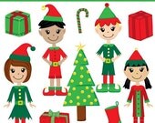 60% OFF SALE Santa's Little Helper Elf Clipart Digital Downloadable Images Royalty Free Clip Art Il_170x135