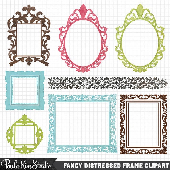 Digital Scrapbook Frame Clipart Instant Digital Download Frame