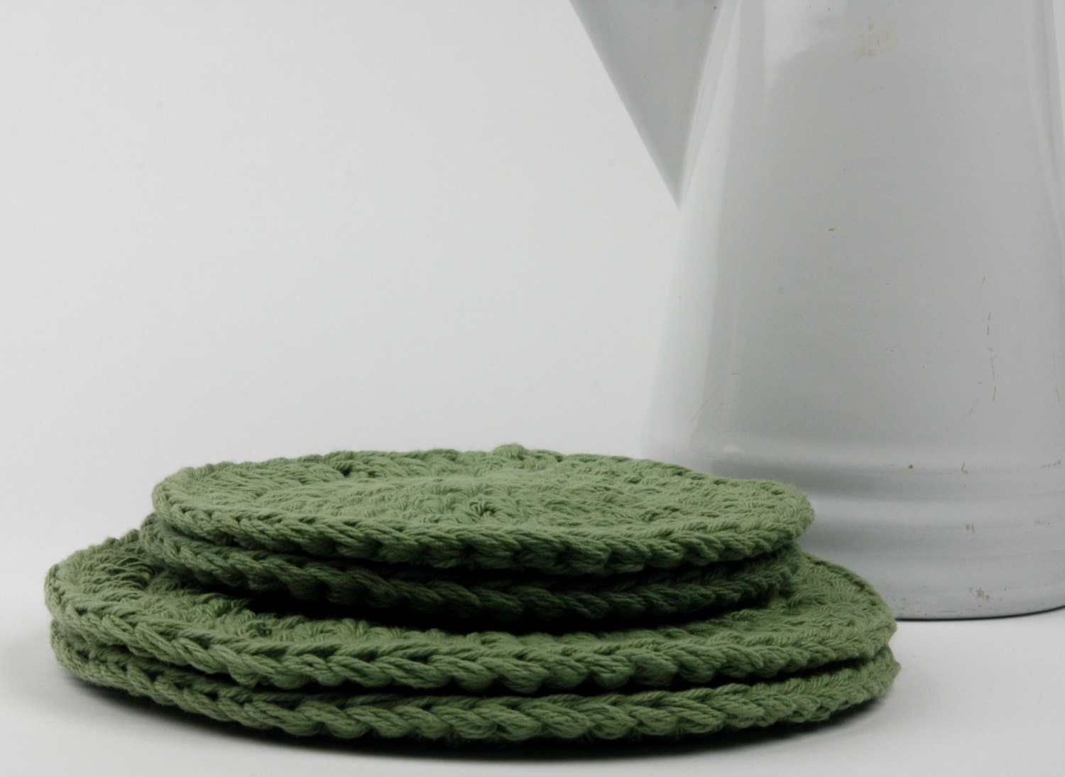 Trivet Pot Holder Hot Pad Sage Green Set of 4 by ReinaFerraris