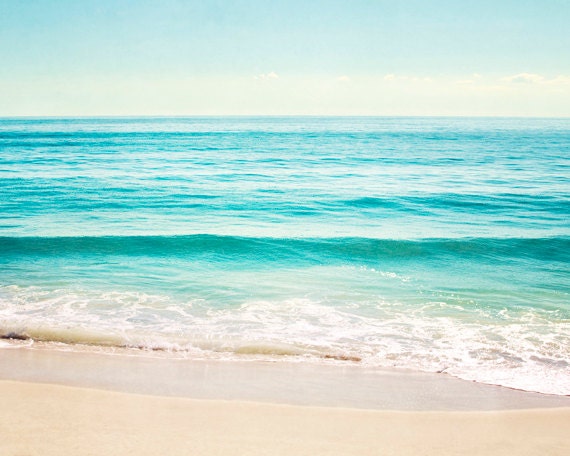 Ocean Photography Aqua Blue Beach Landscape Turquoise Ocean