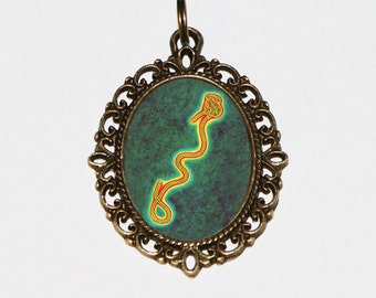 Ebola Necklace, Science, Virology, Virus Jewelry, Oval Pendant