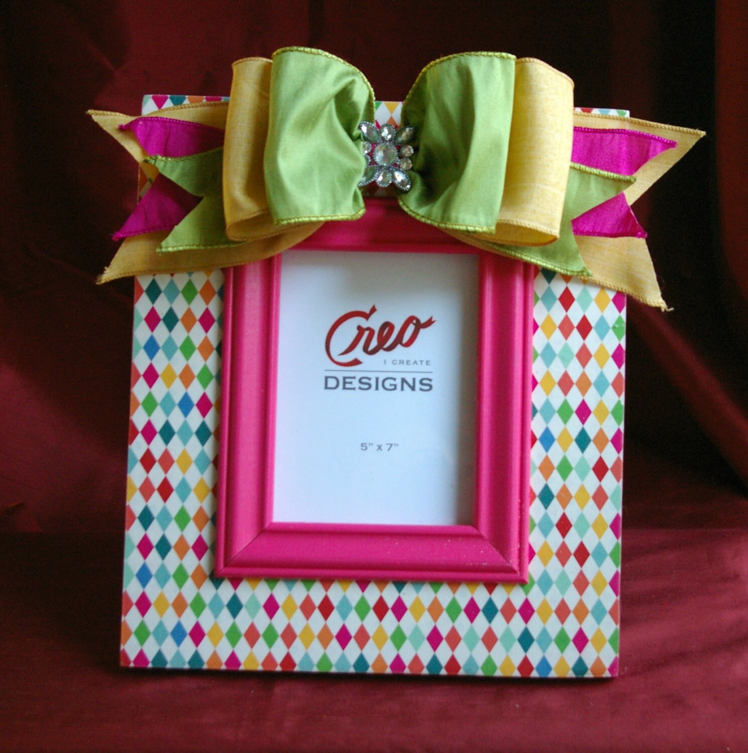 Handmade 5x7 Wood Picture Frame // Pink by CreoDesignsForYou