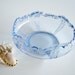 Vintage Blue Glass Fruit or Salad Bowl - Art Deco Ice Blue