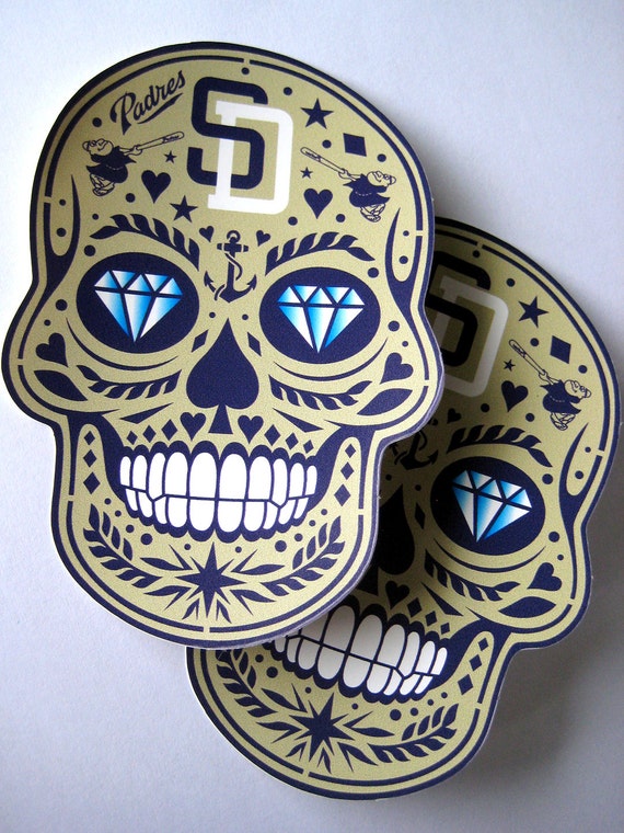 Items similar to San Diego Padres 'Calavera' Die-Cut Waterproof Vinyl ...