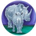 Rhino Christmas Ornament - Glass Ornament - by Salvador Kitti - Sale - From My Painting