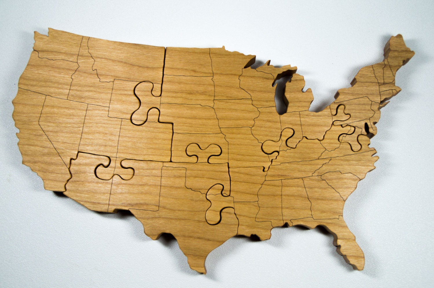 Wooden Puzzle United States Engraved Country Puzzle