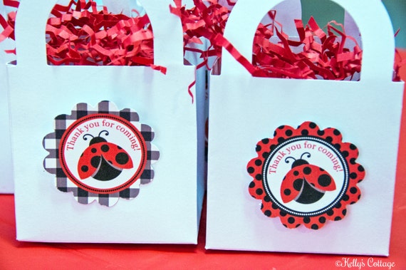 Ladybug Birthday Party 2 Inch Thank You Circles, Instant Download, Printable, Digital Il_570xn