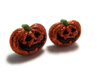 Pumpkin Jack-o-Lantern Halloween Earrings