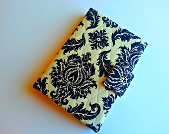 Vera Bradley style Kindle Cover in Aviary 2 Damask Cream and Black Damask