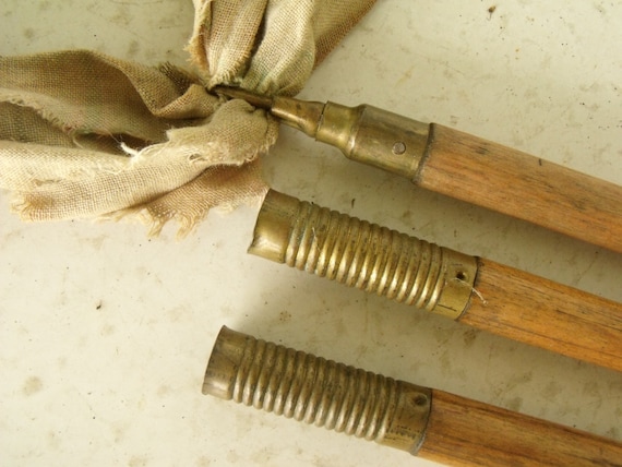 Gun Cleaning Rod 3 Piece Wood and Brass for Shotgun Vintage