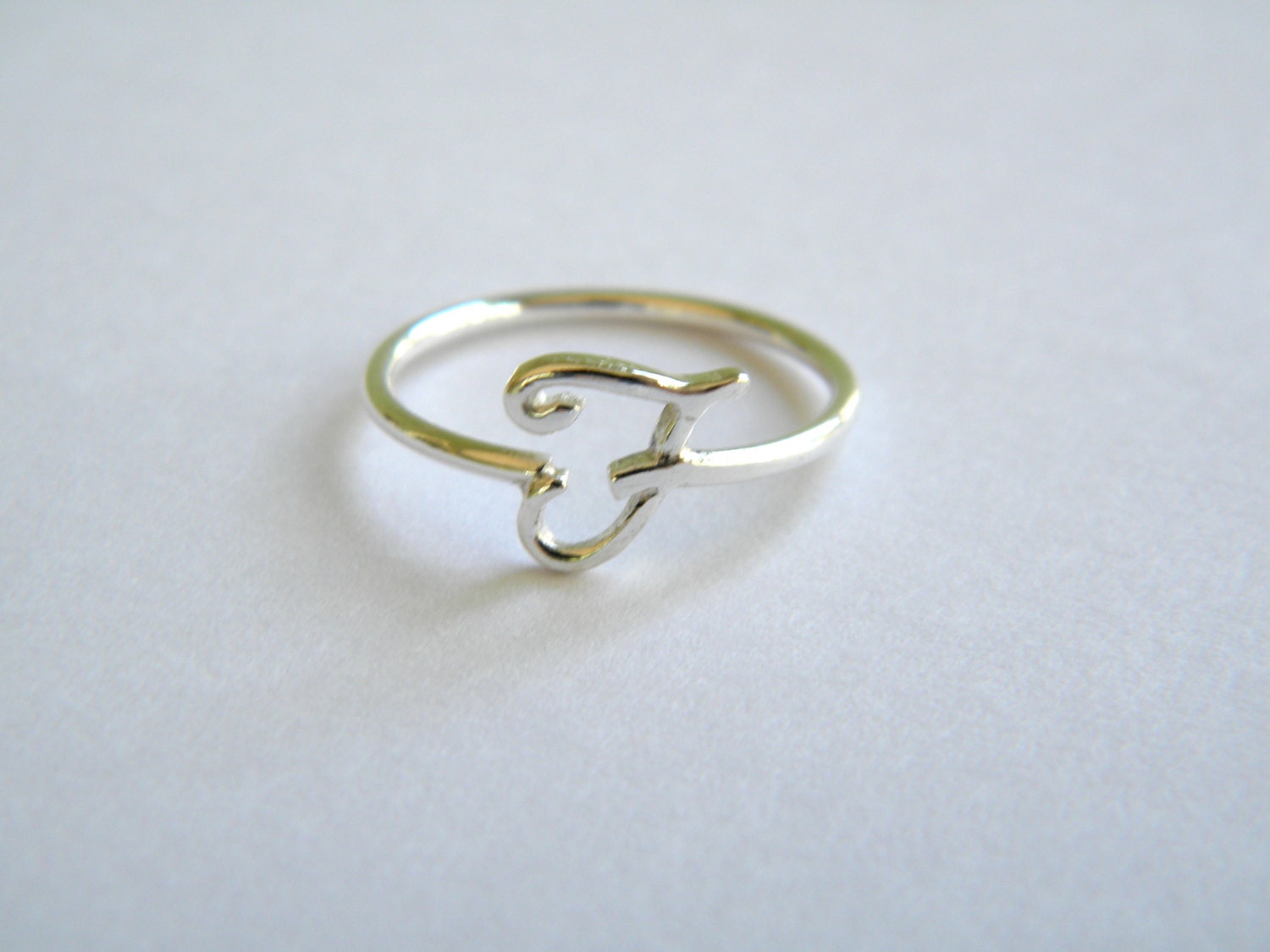 Handcrafted Silver 925 Letter F Ring Free Shipping in the USA